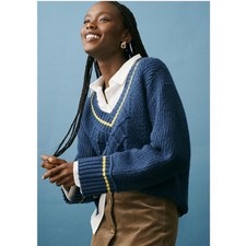 Maeve By Anthropologie The Tillie V-Neck Pullover Sweater by Maeve XXS Academia