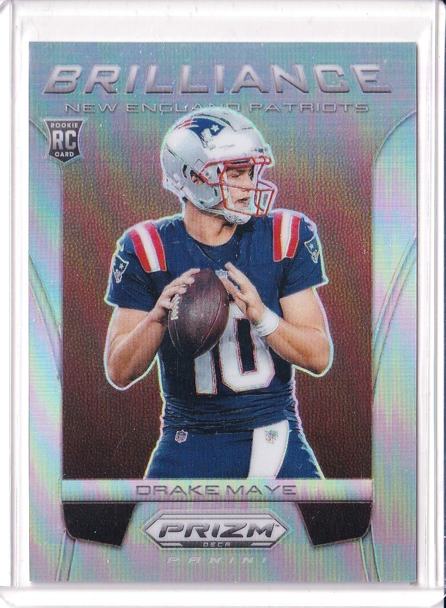 2024 Panini Prizm Deca Drake Maye Silver Holo Brilliance Rookie RC #19 Patriots