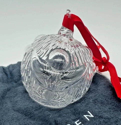 Vintage Steuben Glass 'PEACE ON EARTH' Christmas Ornament 2002 Excellent in Box