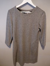 The White Company Work Dress Herringbone Size 10 3/4 Sleeves Arcylic Wool Smart