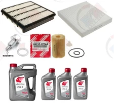 3pc Filter Tune Up Kit + 8QTS IDEMITSU 0w-20 Oil + MAGNETIC for Lexus Toyota V8