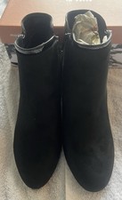 Moda In Pelle Women's Black Pajor Leather Suede Ankle Boots Size 4 EU 37 New