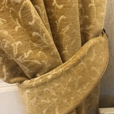 Vintage Laura Ashley “Allegra Gold” Cut velvet lined door/window curtain 80”Long