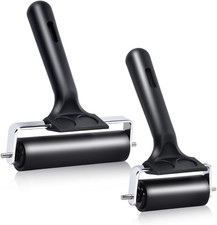 2Pcs Hard Rubber Brayer Rollers 4 Inch and 2.2 Inch for Printmaking, Ink Print