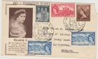 New Zealand 1953 FDC Coronation issue on Coronation Flight Cover  corner tear