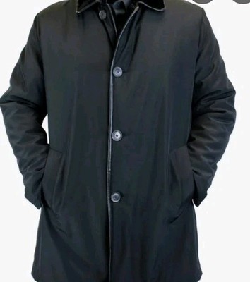 di Bello Men's Shearling Lined Rain Coat Beautiful Italian Product Euro Size 60