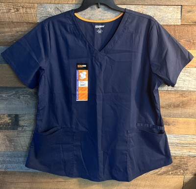 NWT Women s ScrubStar V-neck Scrub Top Indigo/Blue size 2XL NEW Free Shipping
