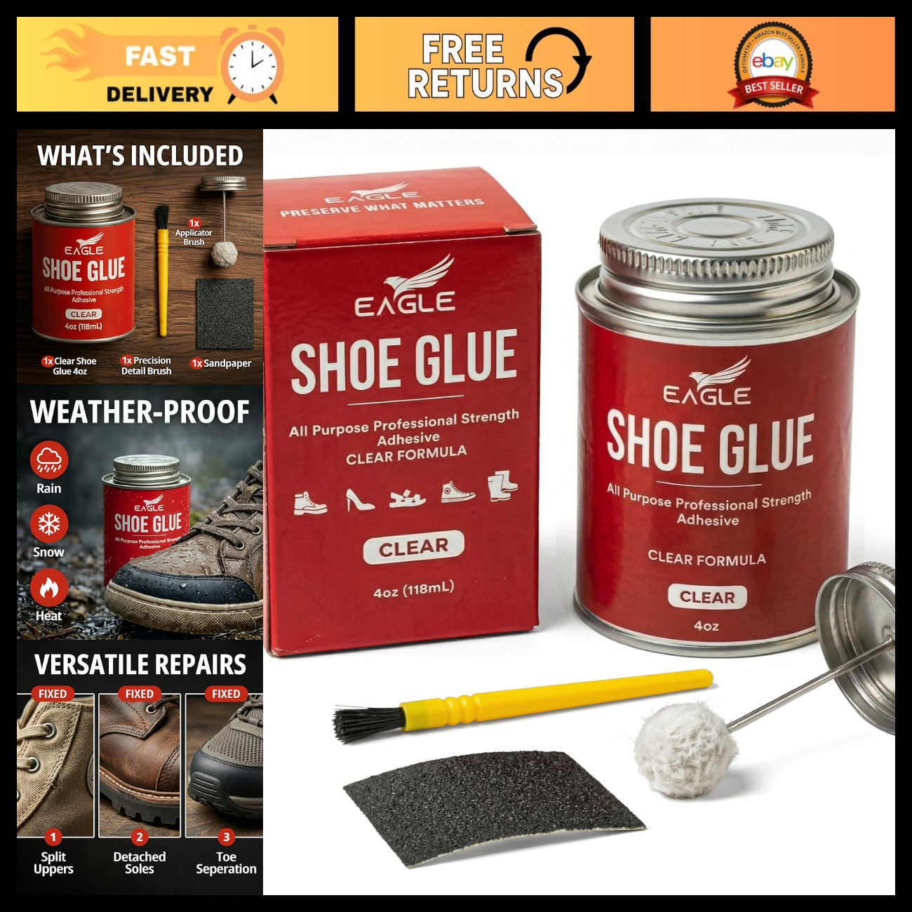 Colla per suola scarpe resistente - adesivo impermeabile per sneakers, stivali e gomma sol