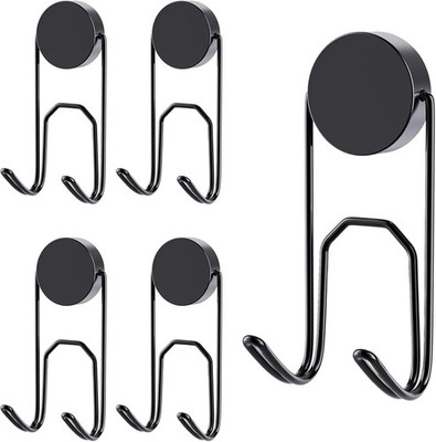   Magnethaken, 4 Stück Magnethaken Schwarz Extra Stark für Küche, Gadgets, Sch