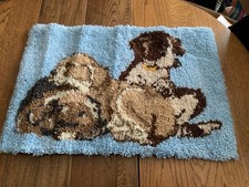Puppies Latch Hook Rug/ Wall Hanging. Complete