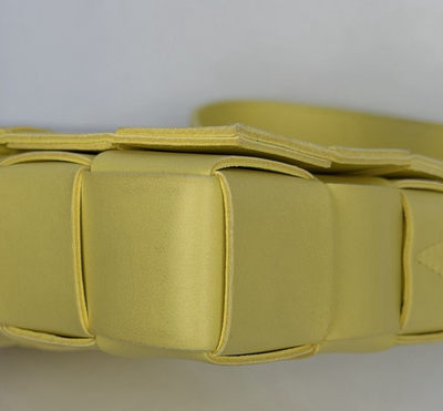 Bottega Veneta Cassette Crossbody Bag in Yellow Intrecciato