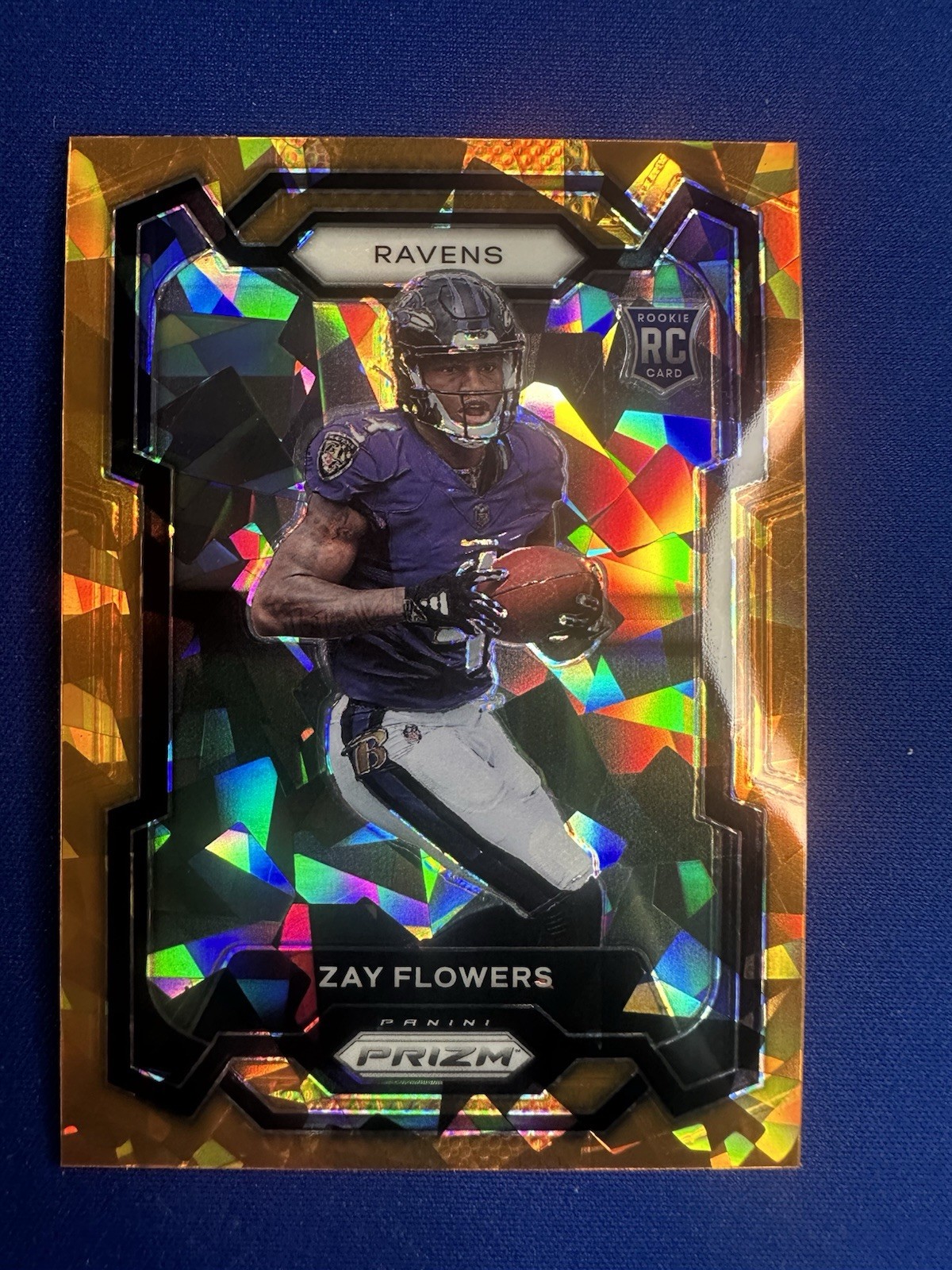 2023 Panini Prizm - Rookies #307 Zay Flowers (RC) Orange Cracked Ice