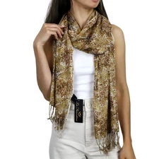 La Fiorentina Classic Leopard Print Scarf 100% Rayon Fashion Accessory