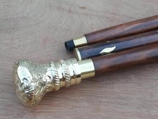 Brass Antique Style Victorian Head Handle Handmade Wooden Walking Stick Cane