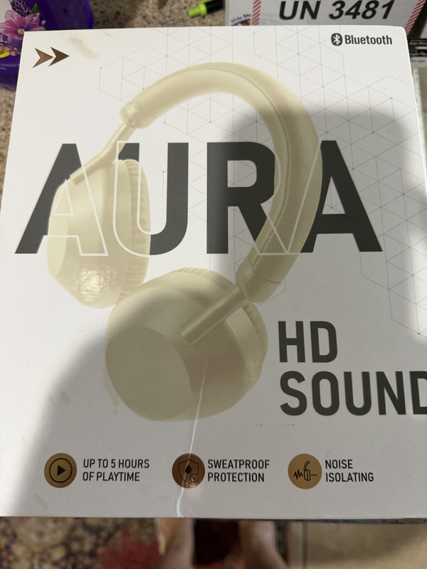 Aura HD Sound Over-Ear Headband Wireless Bluetooth Headphones, Beige (Double)