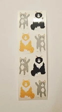 Mrs. Grossman's Stickers Lot of 1 Strip ~Cats ~ 1997 Vintage  RARE