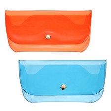 Sunglasses Case, Eyeglass Pouch Organizer-2Pcs Blue/Orange 