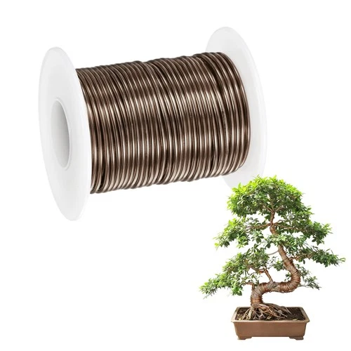 Paquete de 1 alambre de entrenamiento para bonsái, alambre de aluminio anodizado de 1,5 mm x 49 pies [marrón]