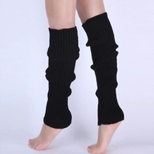 Women Knit Leg Warmers Ribbed Knee High Winter Socks Leg Warmers