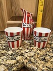 Vtg SHAFFORD Country Club By Yona Red Stripe 2  Old Fashion Tumblers & Pitcher — photo 2