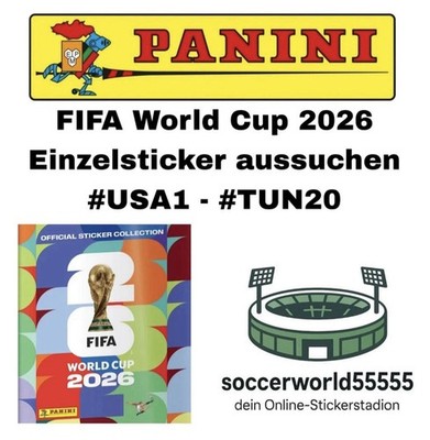 Panini FIFA World Cup 2026 - Einzelsticker #USA1 - #TUN20 aussuchen