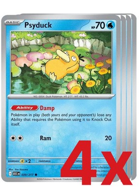 4x Psyduck - 039/217 Common ME: Ascended Heroes NM