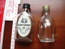 2 Empty Miniature Whisky Bottles - Glen Grant 12 Years & Haig Dimple (no label)