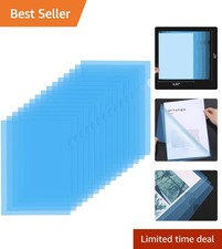 15 Pack L-Type Document Folders in Blue - Clear PP Sleeves, Waterproof Design