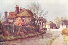 Chalk, house where Dickens spent his honeymoon. Kent. By Ernest Haslehust 1920