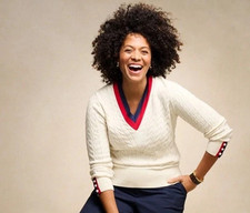 NWT 109 TALBOTS IVORY TIPPED CHEVRON CABLE KNIT SWEATER 2X