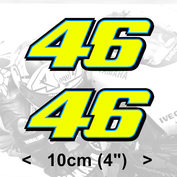 Rossi Stickers 46 FLUORESCENT YELLOW vinyl (2013)  2 x 10cm 4"" sticker