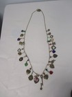VINTAGE GLASS WORKS STUDIO GOLD CHAIN NECKLACE with 26 CHARMS ~ 32"