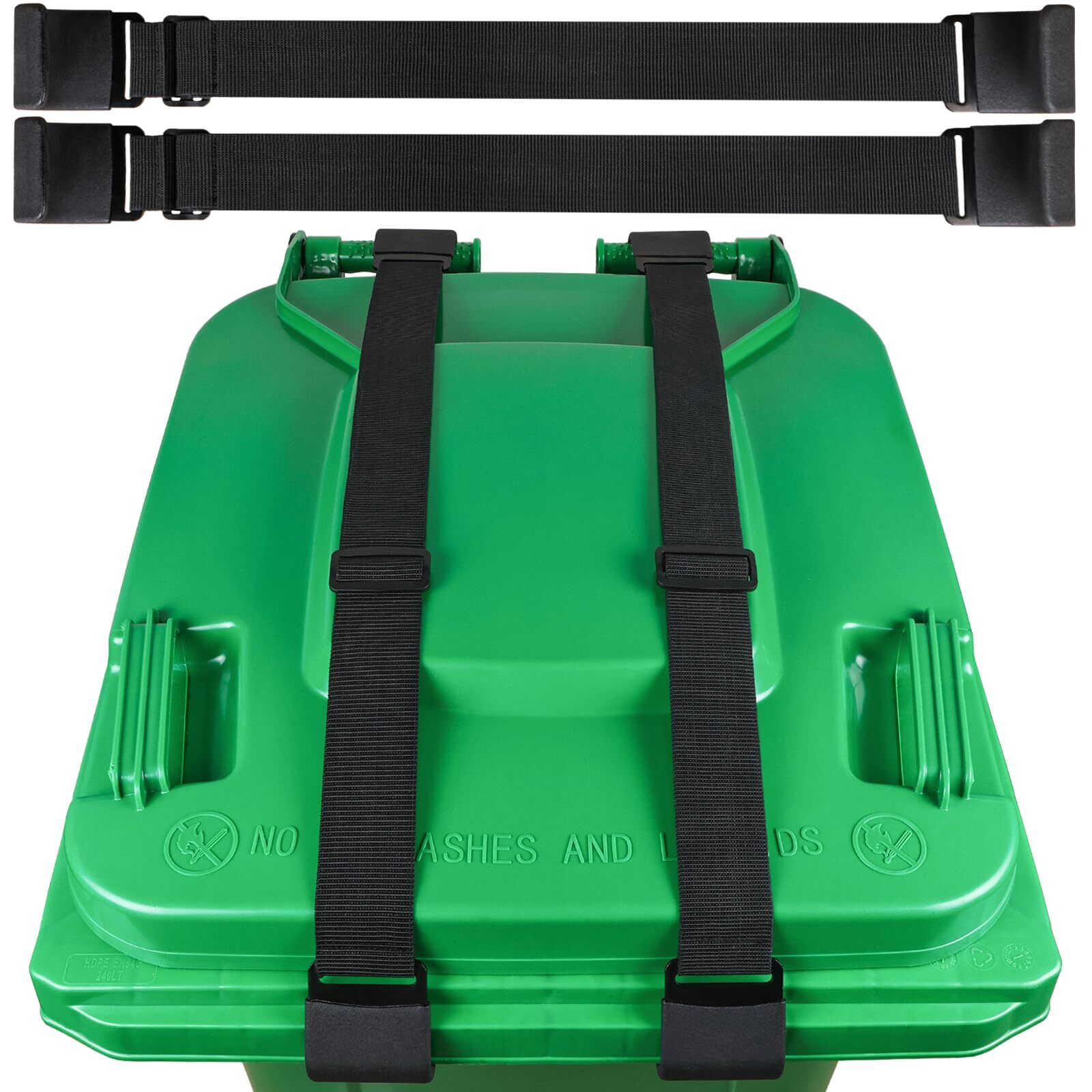 2 Pack Metal Double Claw Trash Can Lock, Trash Can Locks for Animals, Bungee ...