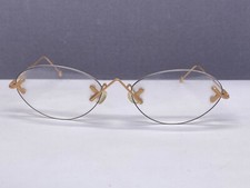 Vintage Eyeglasses Frames Woman Round Oval Gold Rimless 80s Retro France