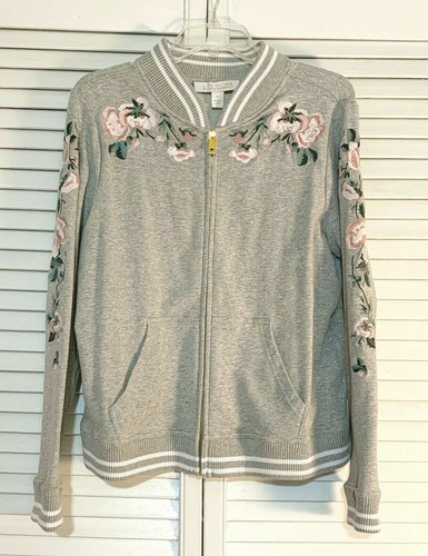 Gloria Vanderbilt Bomberjacke/Pullover - Life Worx - bestickt - Größe M