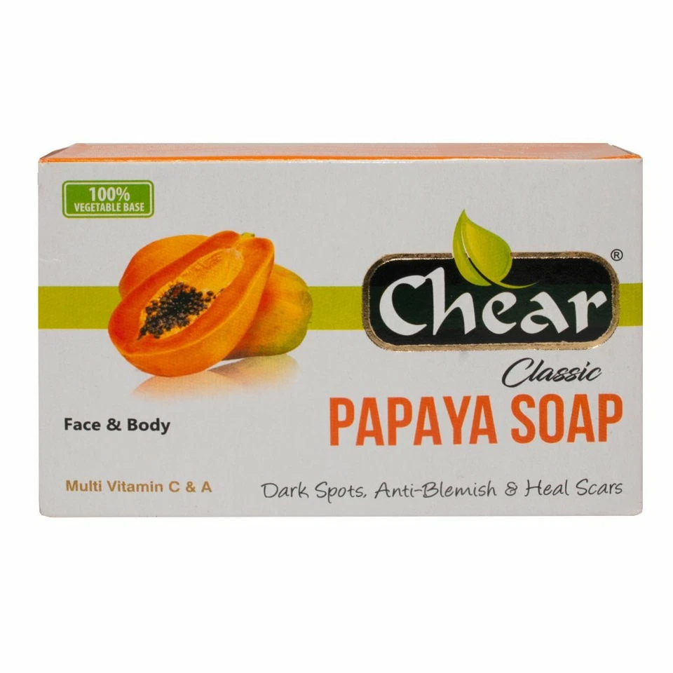 Chear Papaya Soap 150g - reduce dark spots, blemishes and scars for face & body