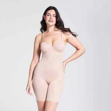 ASSETS by SPANX Women's Flawless Finish Strapless Cupped Midthigh Bodysuit XL