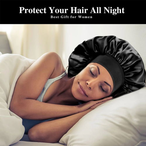Women Long Hair Care Bonnet Night Sleep Hat Cap Silk feel Head Turban 101options - Picture 4 of 15