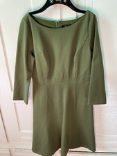 Women J CREW Green Fit & Flare Sheath Dress Was $70.NWT Stretch Pointe Knit Sz 8