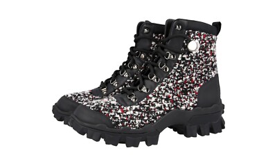 AUTH LUXURY MONCLER HALF-BOOT SHOES HELIS KNIT NEW US 8 EU 38 38,5