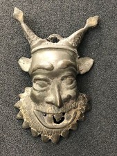 Maschera Miniaturizzata Bamoun Cera Persa Con Patina Nera Camerun Africa