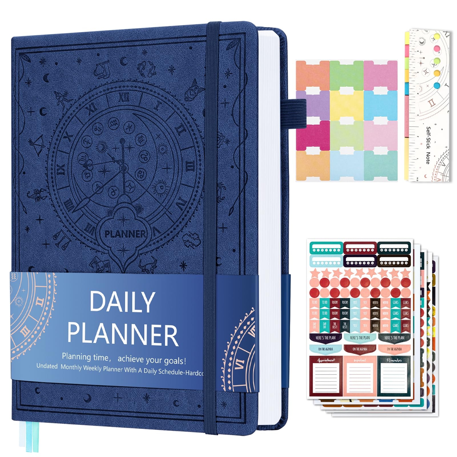 Ospelelf 2025 Leather Undated Daily Planner 5.5x8.5 Weekly Monthly Life Organizer  