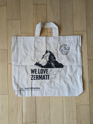 New Matterhorn Zermatt Switzerland Swiss-Alps Tote Bag. Organic Cotton 16x18x4''