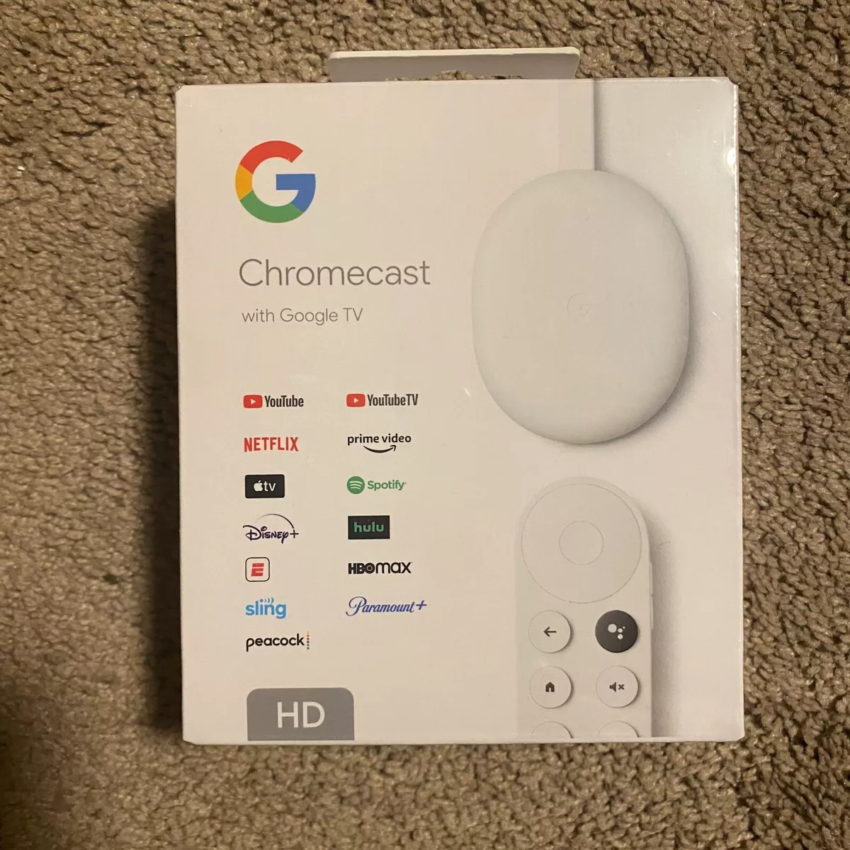 Google Chromecast with Google TV - Streaming Media Player in 4K HDR - Snow  - New