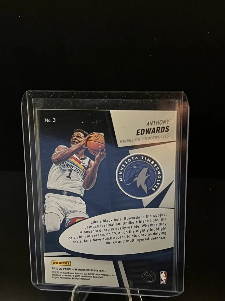 2022-23 Anthony Edwards Panini Revolution Supernova Insert 3 Fractal NM - Image 2 of 2