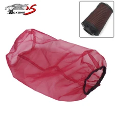 Red Universal Water Guard Cold Air Intake Pre-Filter Cone Filter Cover Dustproof