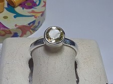 1.0ct Round 7.0mm Peridot Bezel Sterling Silver 3mm Band Ring 19733