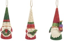 Jim Shore Heartwood Creek Set of 3 Christmas Gnome Ornaments New Xmas 6009186