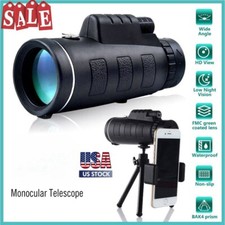 Zoom HD Monocular Starscope Monocular Telescope BAK4 w/Phone clip,tripod