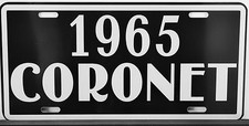 1965 Coronet Metal License Plate Fits Dodge Hemi 318 440 426 Classic Garage
